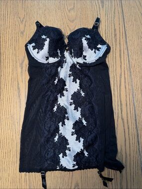 Victoria's Secret Black and Ivory Lace Slip